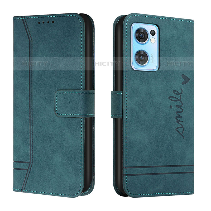 Funda de Cuero Cartera con Soporte Carcasa H01X para Oppo Reno7 5G