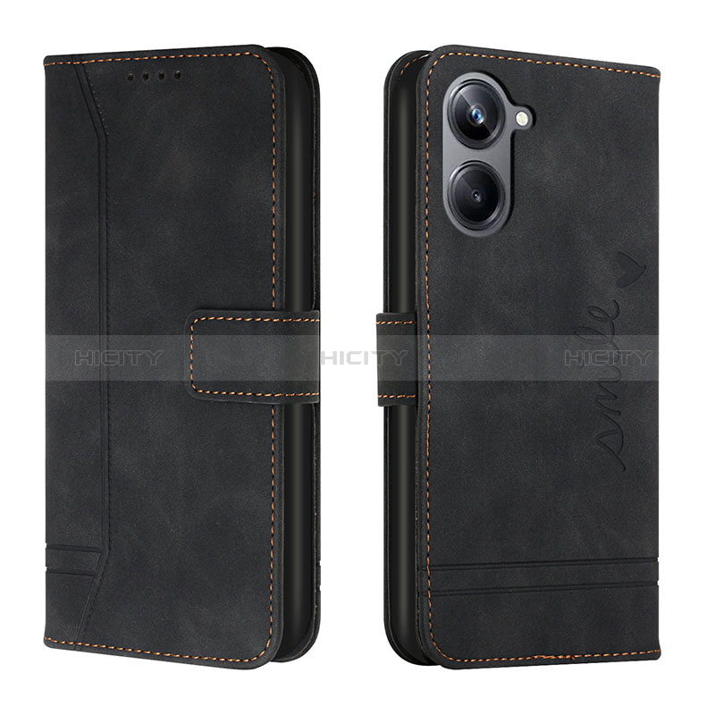 Funda de Cuero Cartera con Soporte Carcasa H01X para Realme 10 Pro 5G Negro