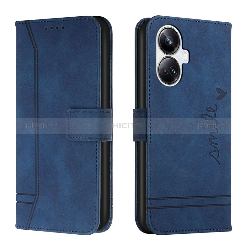 Funda de Cuero Cartera con Soporte Carcasa H01X para Realme 10 Pro+ Plus 5G Azul