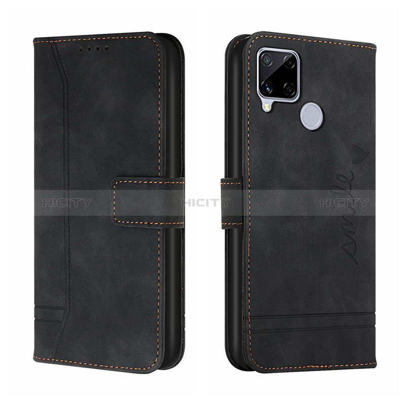 Funda de Cuero Cartera con Soporte Carcasa H01X para Realme 7i RMX2193 Negro