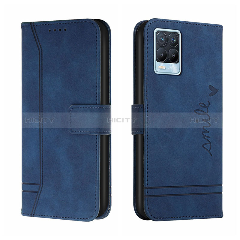 Funda de Cuero Cartera con Soporte Carcasa H01X para Realme 8 4G Azul