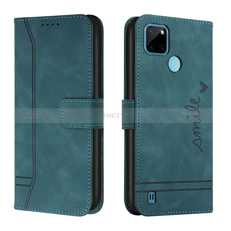 Funda de Cuero Cartera con Soporte Carcasa H01X para Realme C21Y