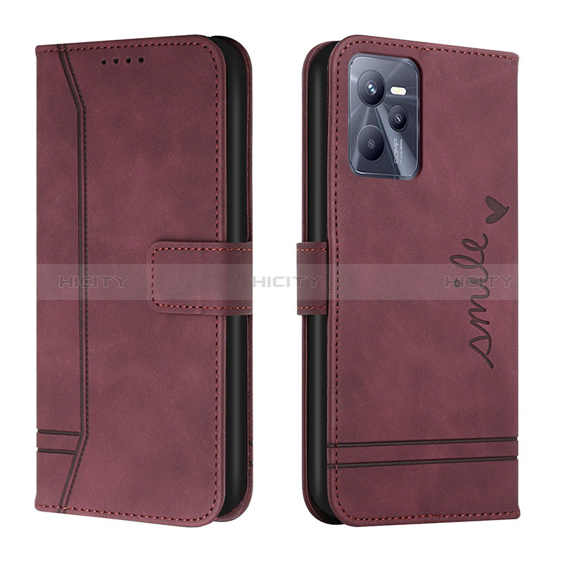 Funda de Cuero Cartera con Soporte Carcasa H01X para Realme C35