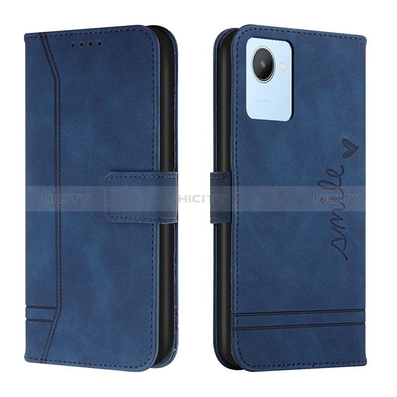 Funda de Cuero Cartera con Soporte Carcasa H01X para Realme Narzo 50i Prime Azul