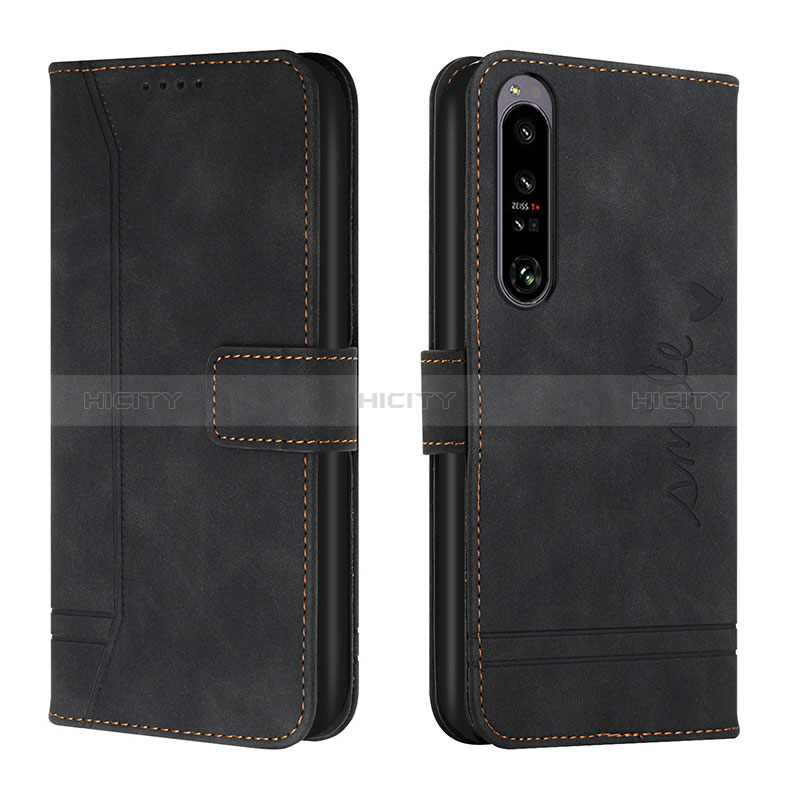 Funda de Cuero Cartera con Soporte Carcasa H01X para Sony Xperia 1 IV SO-51C Negro