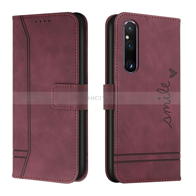 Funda de Cuero Cartera con Soporte Carcasa H01X para Sony Xperia 1 V