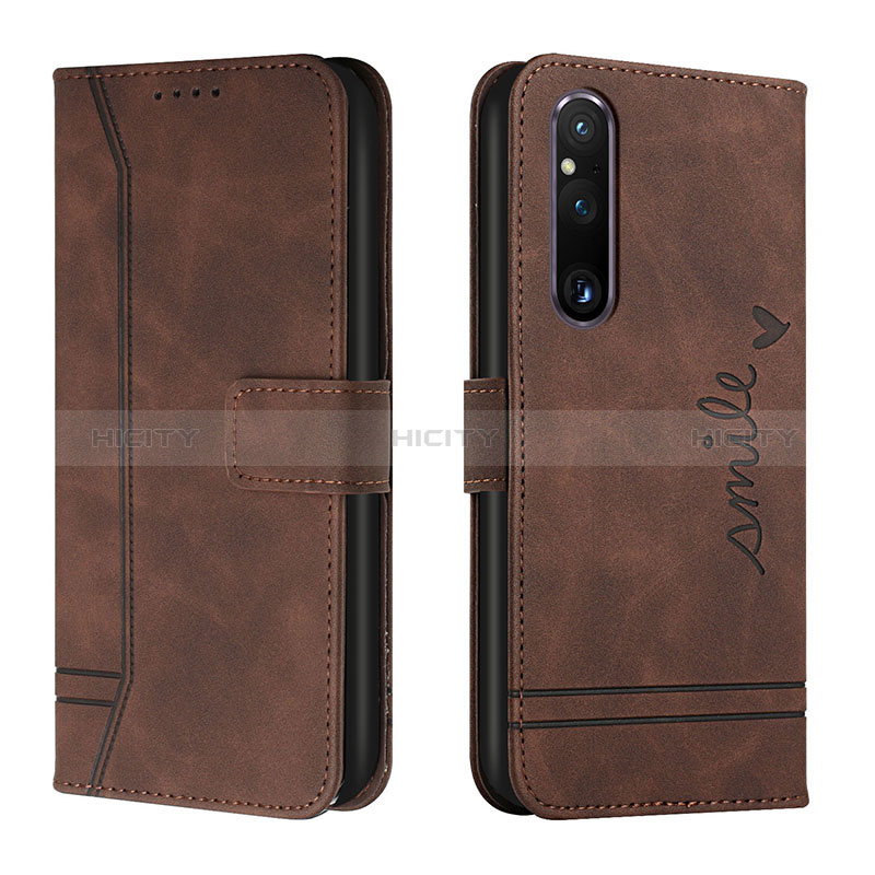 Funda de Cuero Cartera con Soporte Carcasa H01X para Sony Xperia 1 V