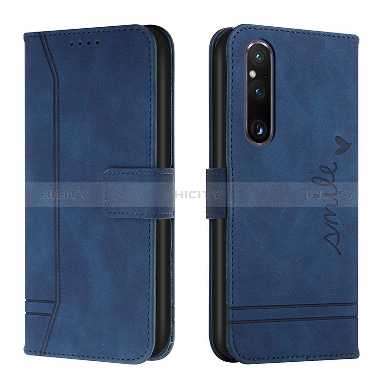 Funda de Cuero Cartera con Soporte Carcasa H01X para Sony Xperia 1 V