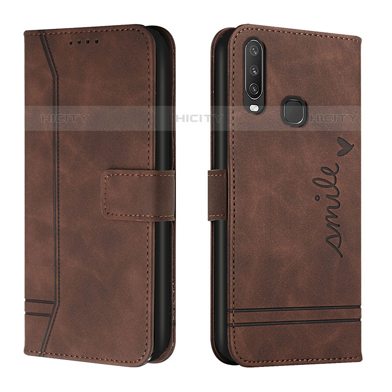 Funda de Cuero Cartera con Soporte Carcasa H01X para Vivo Y11 Marron