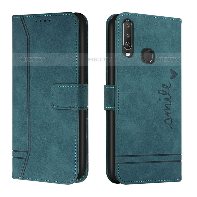 Funda de Cuero Cartera con Soporte Carcasa H01X para Vivo Y12 Verde