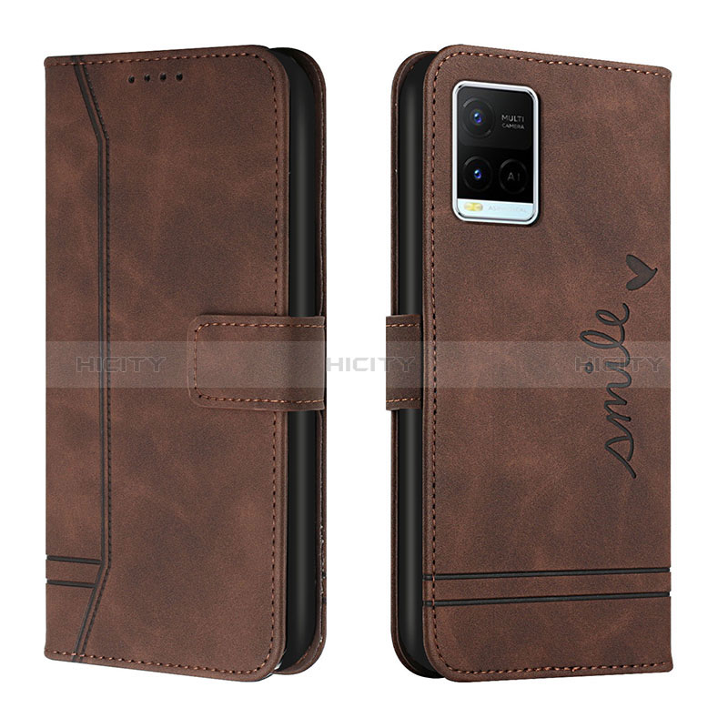 Funda de Cuero Cartera con Soporte Carcasa H01X para Vivo Y21a