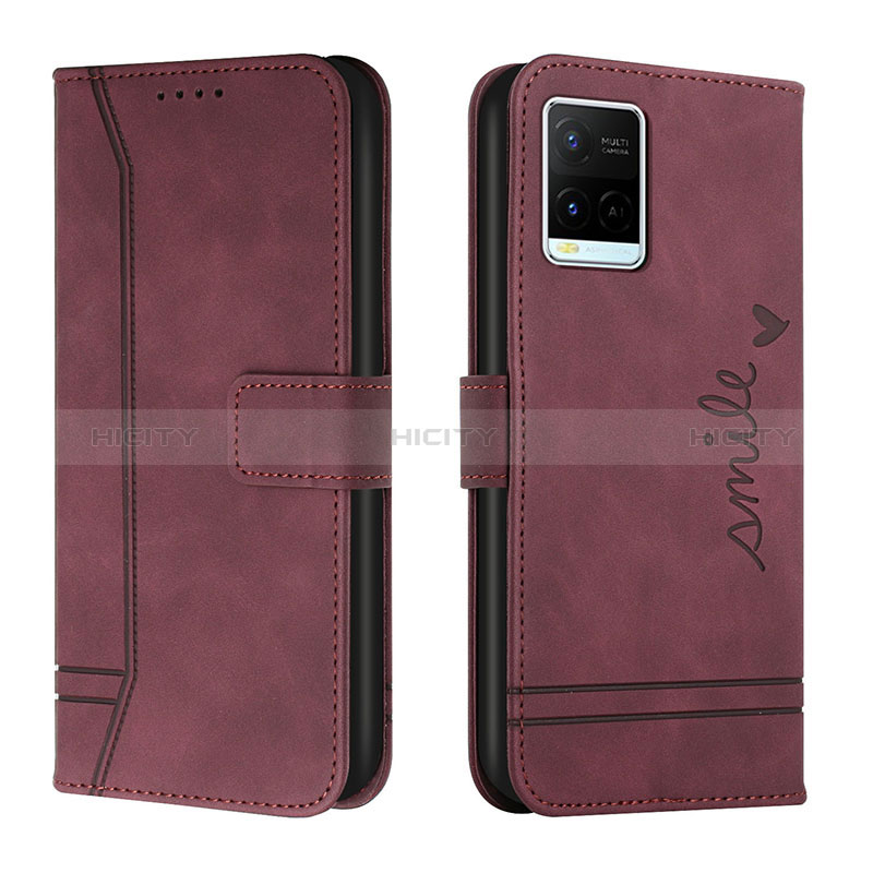 Funda de Cuero Cartera con Soporte Carcasa H01X para Vivo Y21a