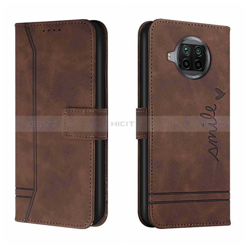 Funda de Cuero Cartera con Soporte Carcasa H01X para Xiaomi Mi 10i 5G Marron