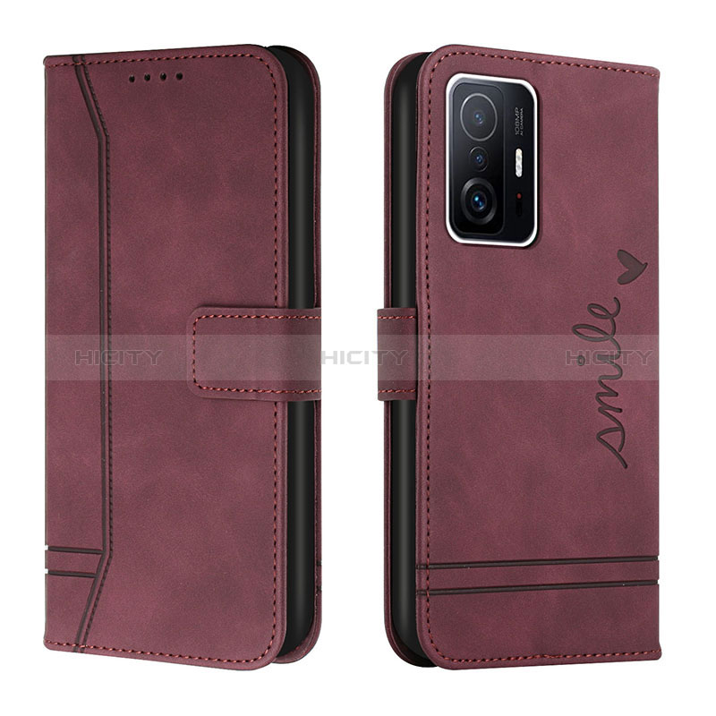 Funda de Cuero Cartera con Soporte Carcasa H01X para Xiaomi Mi 11T 5G Rojo