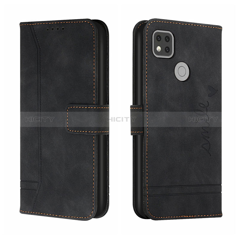 Funda de Cuero Cartera con Soporte Carcasa H01X para Xiaomi POCO C3 Negro