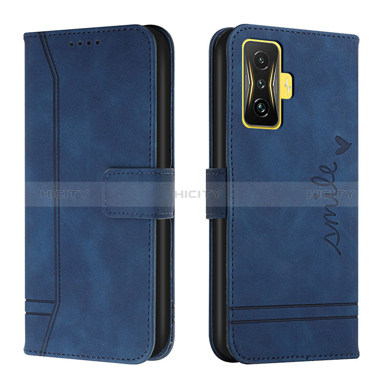 Funda de Cuero Cartera con Soporte Carcasa H01X para Xiaomi Poco F4 GT 5G Azul