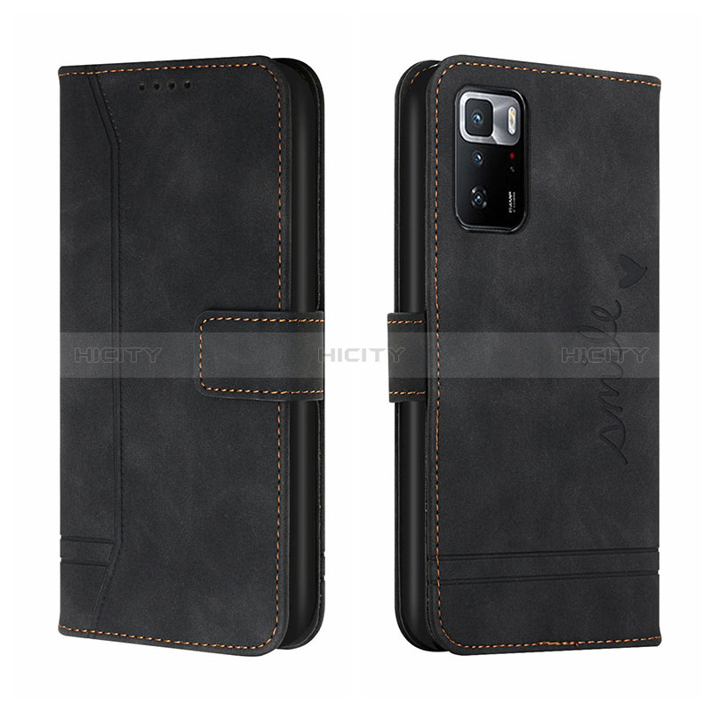 Funda de Cuero Cartera con Soporte Carcasa H01X para Xiaomi Poco X3 GT 5G Negro