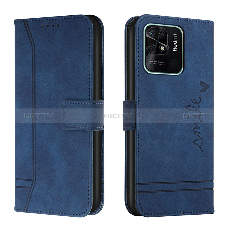 Funda de Cuero Cartera con Soporte Carcasa H01X para Xiaomi Redmi 10 India Azul