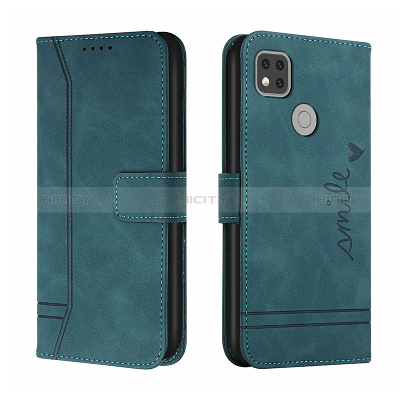 Funda de Cuero Cartera con Soporte Carcasa H01X para Xiaomi Redmi 9 Activ Verde