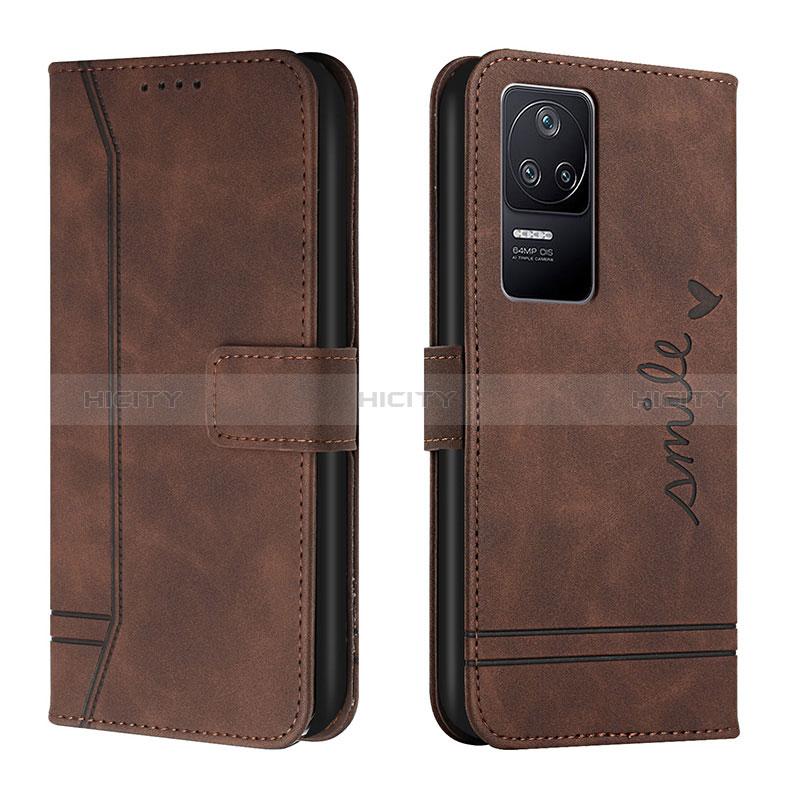 Funda de Cuero Cartera con Soporte Carcasa H01X para Xiaomi Redmi K40S 5G Marron