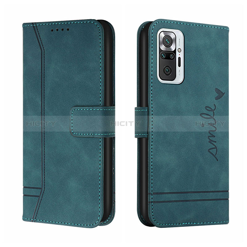 Funda de Cuero Cartera con Soporte Carcasa H01X para Xiaomi Redmi Note 10 Pro 4G Verde