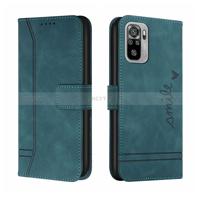 Funda de Cuero Cartera con Soporte Carcasa H01X para Xiaomi Redmi Note 10S 4G Verde