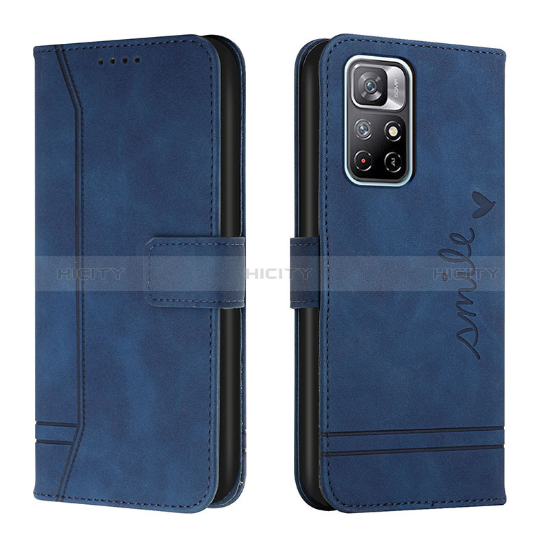 Funda de Cuero Cartera con Soporte Carcasa H01X para Xiaomi Redmi Note 11 5G Azul