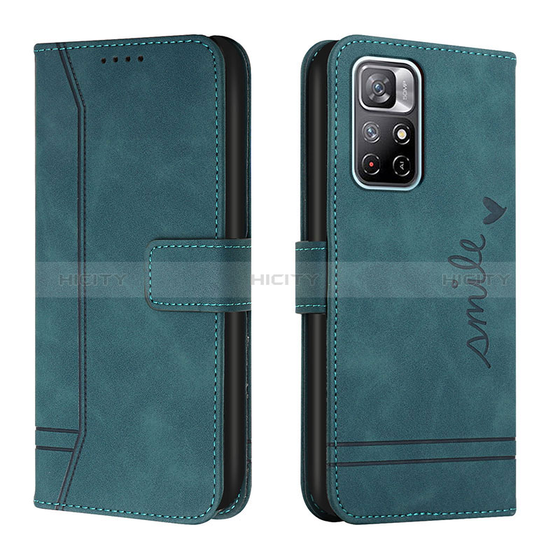 Funda de Cuero Cartera con Soporte Carcasa H01X para Xiaomi Redmi Note 11 5G Verde