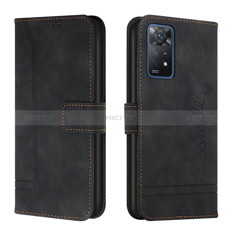 Funda de Cuero Cartera con Soporte Carcasa H01X para Xiaomi Redmi Note 11 Pro 4G Negro