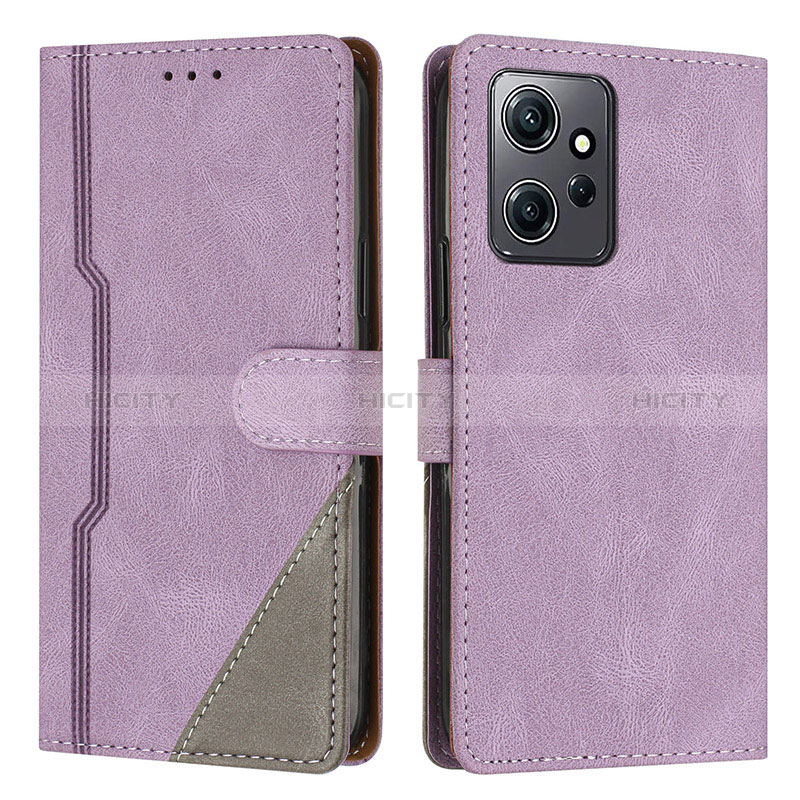 Funda de Cuero Cartera con Soporte Carcasa H01X para Xiaomi Redmi Note 12 4G Morado