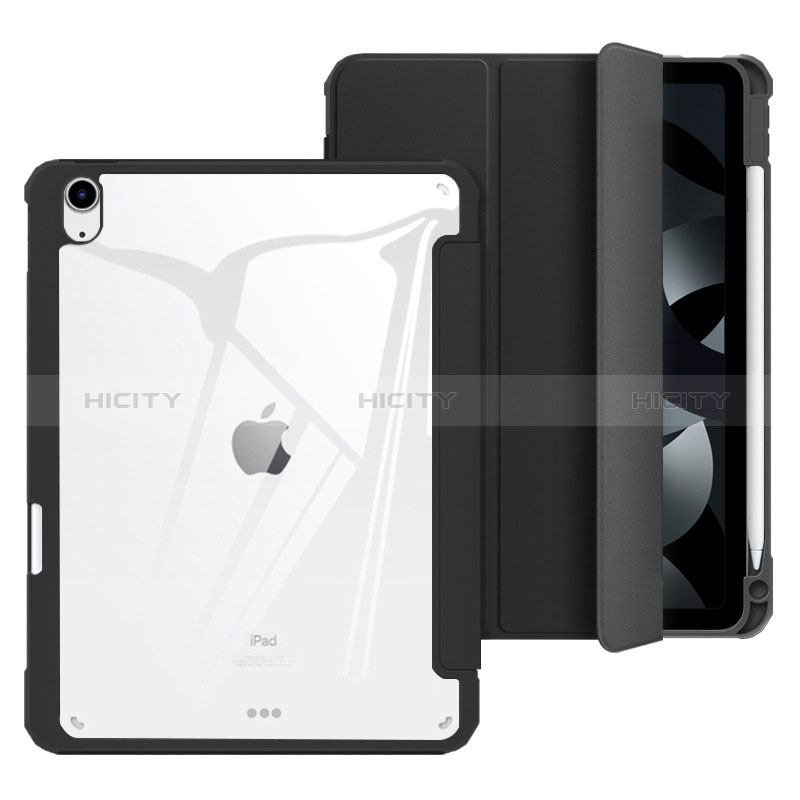 Funda de Cuero Cartera con Soporte Carcasa H02 para Apple iPad Air 5 10.9 (2022) Negro