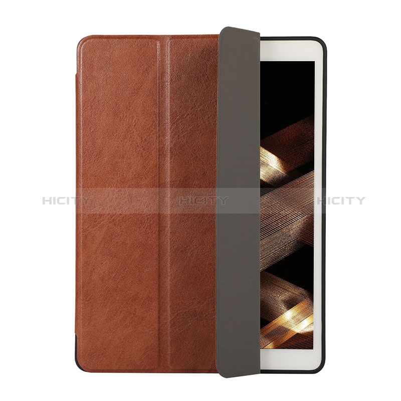 Funda de Cuero Cartera con Soporte Carcasa H02 para Apple New iPad 9.7 (2017) Marron