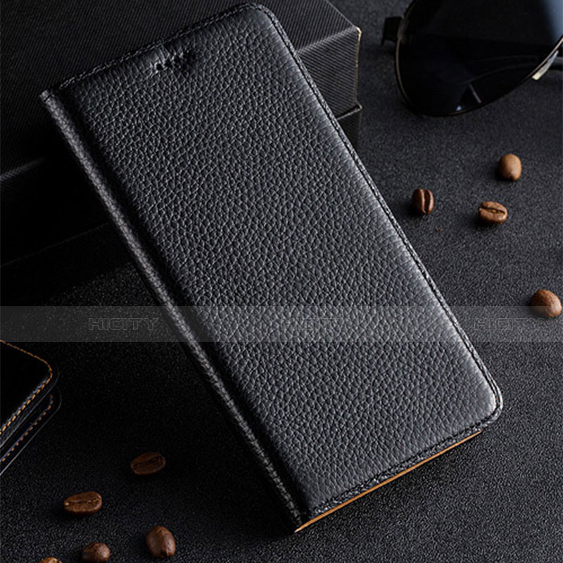 Funda de Cuero Cartera con Soporte Carcasa H02P para Motorola Moto Edge 20 Pro 5G Negro