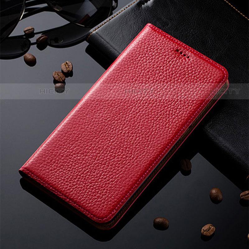 Funda de Cuero Cartera con Soporte Carcasa H02P para Motorola Moto Edge S 5G Rojo