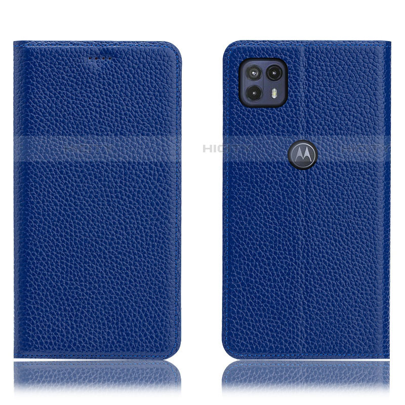 Funda de Cuero Cartera con Soporte Carcasa H02P para Motorola Moto G50 5G Azul