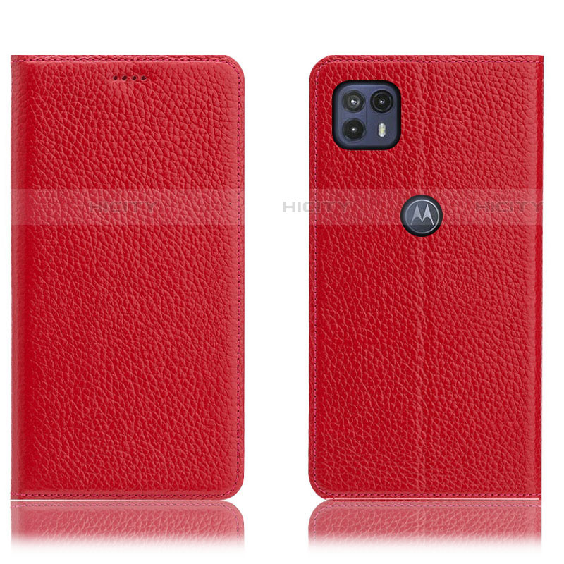 Funda de Cuero Cartera con Soporte Carcasa H02P para Motorola Moto G50 5G Rojo