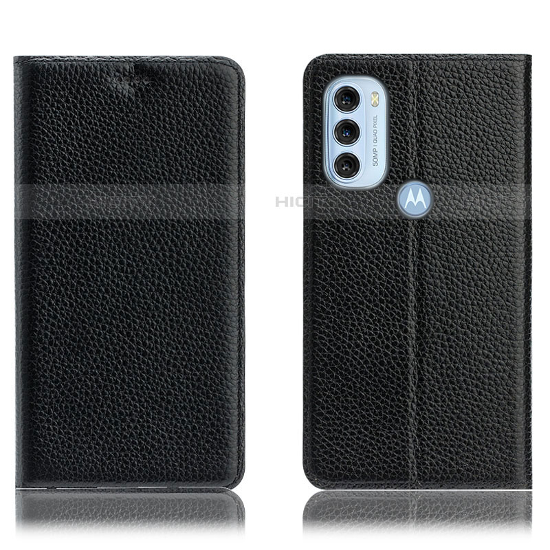 Funda de Cuero Cartera con Soporte Carcasa H02P para Motorola Moto G71 5G Negro