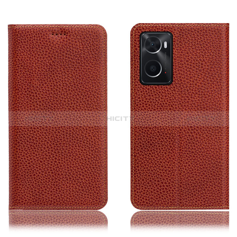 Funda de Cuero Cartera con Soporte Carcasa H02P para Oppo A36 Marron