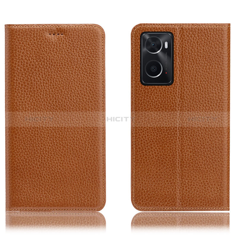 Funda de Cuero Cartera con Soporte Carcasa H02P para Oppo A36 Marron Claro