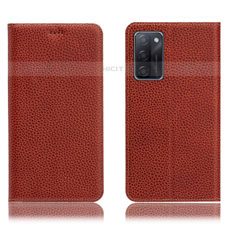 Funda de Cuero Cartera con Soporte Carcasa H02P para Oppo A55S 5G