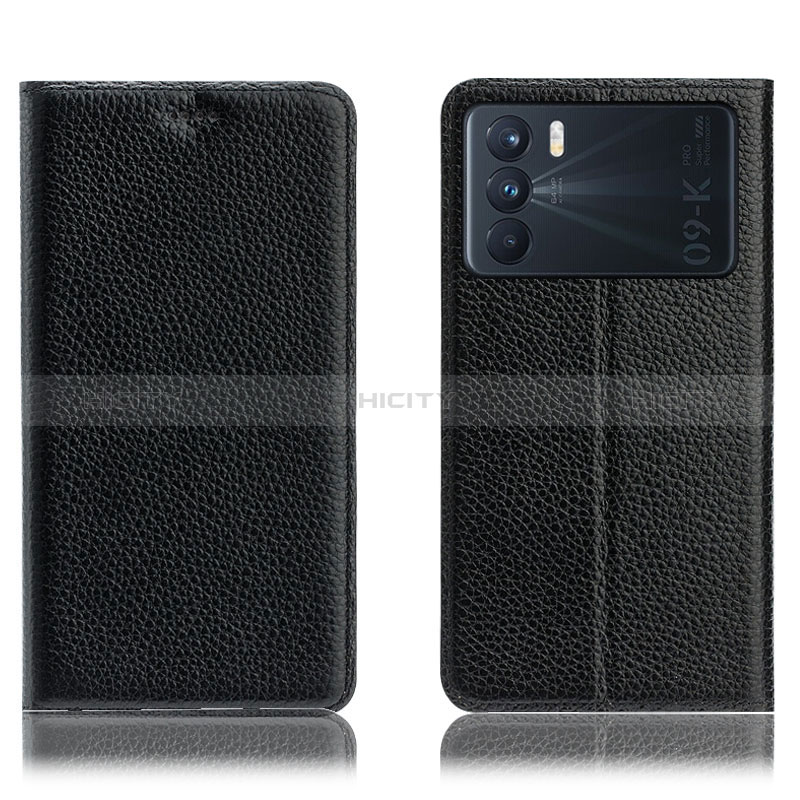 Funda de Cuero Cartera con Soporte Carcasa H02P para Oppo K9 Pro 5G Negro