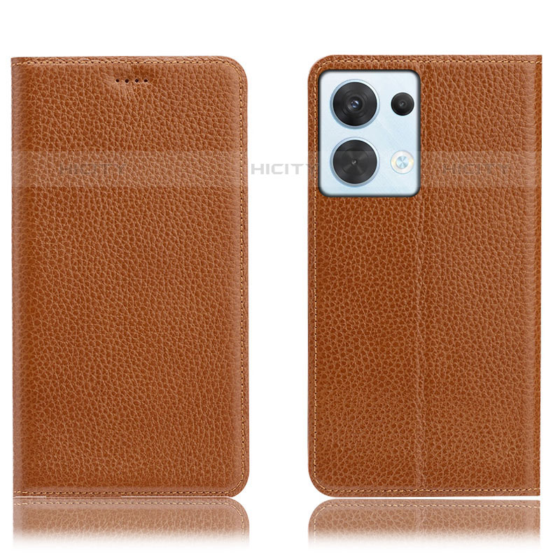 Funda de Cuero Cartera con Soporte Carcasa H02P para Oppo Reno8 5G