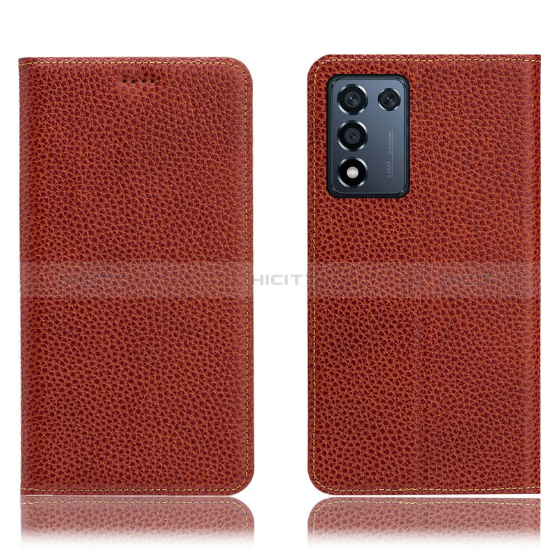 Funda de Cuero Cartera con Soporte Carcasa H02P para Realme Q3t 5G