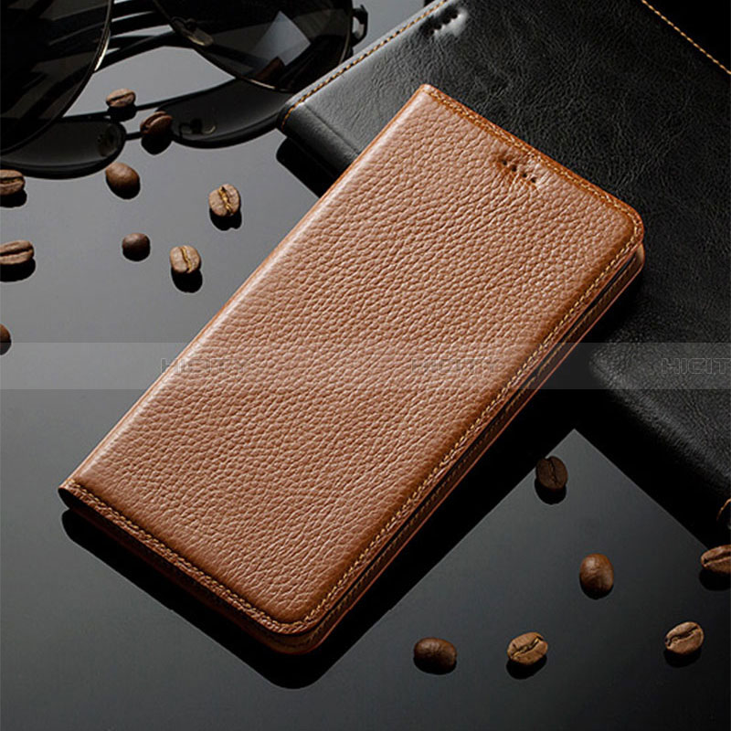 Funda de Cuero Cartera con Soporte Carcasa H02P para Samsung Galaxy A32 4G Marron Claro