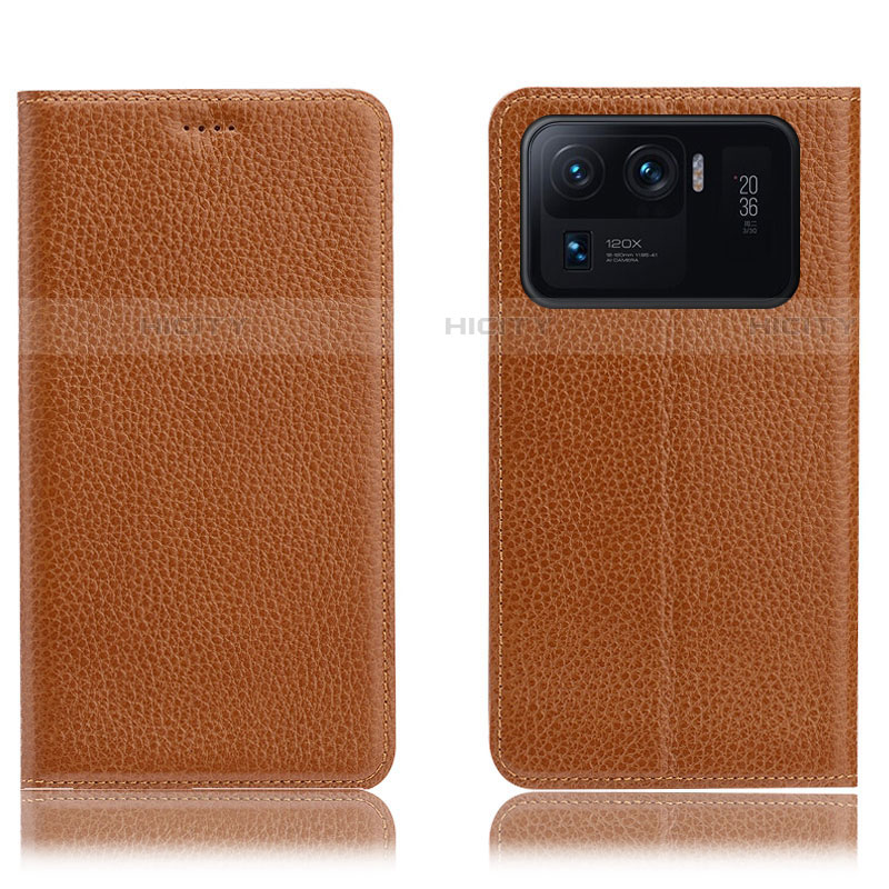 Funda de Cuero Cartera con Soporte Carcasa H02P para Xiaomi Mi 11 Ultra 5G Marron Claro