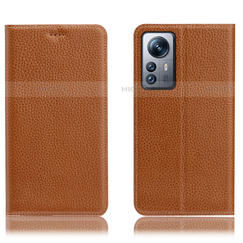 Funda de Cuero Cartera con Soporte Carcasa H02P para Xiaomi Mi 12 Lite 5G Marron Claro