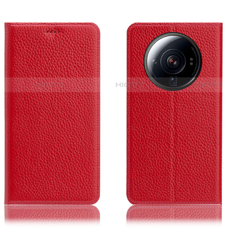 Funda de Cuero Cartera con Soporte Carcasa H02P para Xiaomi Mi 12S Ultra 5G Rojo