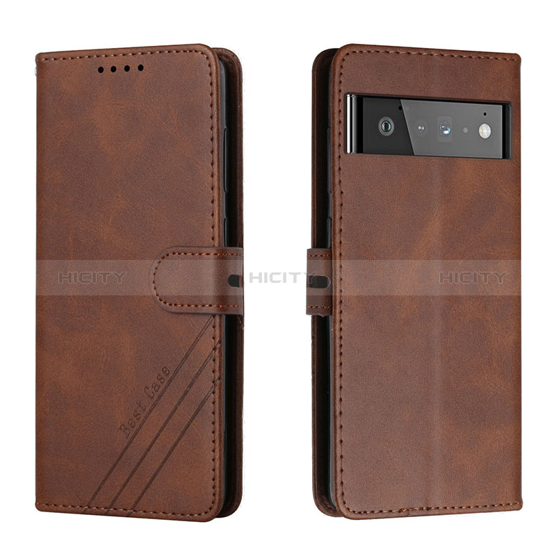 Funda de Cuero Cartera con Soporte Carcasa H02X para Google Pixel 6 5G Marron