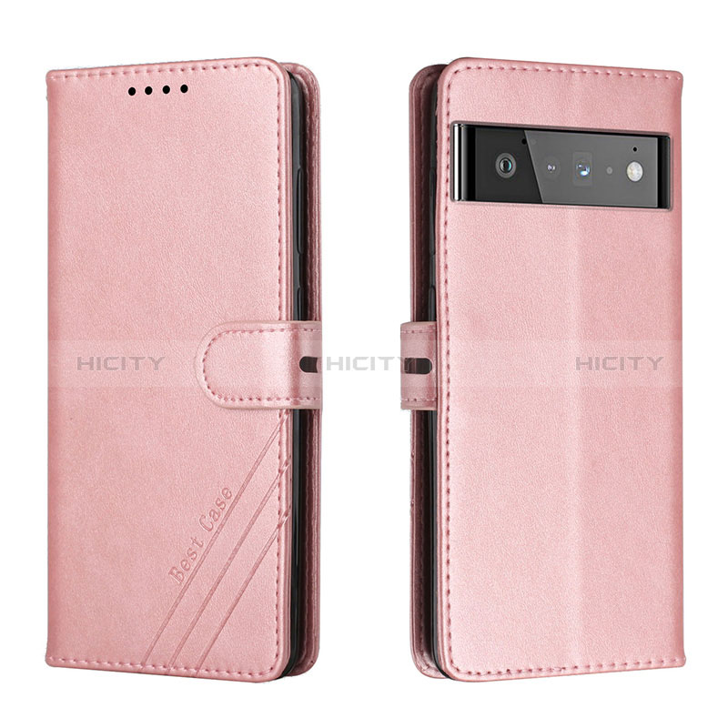 Funda de Cuero Cartera con Soporte Carcasa H02X para Google Pixel 6 5G Oro Rosa