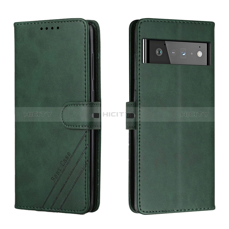 Funda de Cuero Cartera con Soporte Carcasa H02X para Google Pixel 6 5G Verde